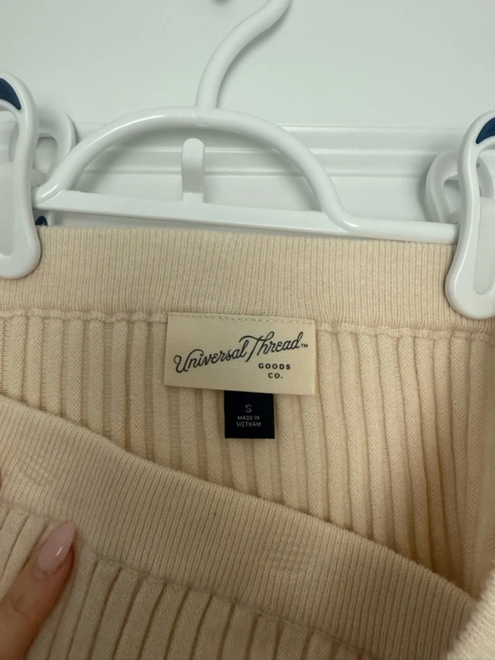 Universal Thread Cream Ribbed Knit Flared Tunic - Picture 3 of 3